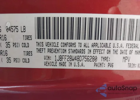 2008 Jeep Patriot Sport из США, поврежденный, VIN 1J8FF28W48D756280